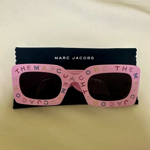 Marc Jacobs Pink Rhinestone Sunglasses 488/S - Picture 3 of 6